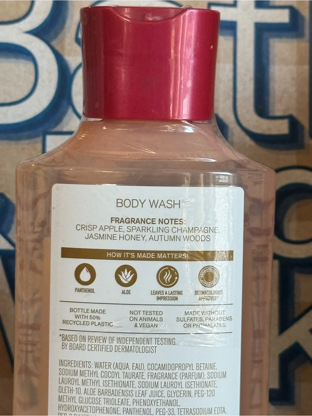 NEW B&BW Sealed Champagne Apple & Honey Body Wash with skin benefits 10 fl oz